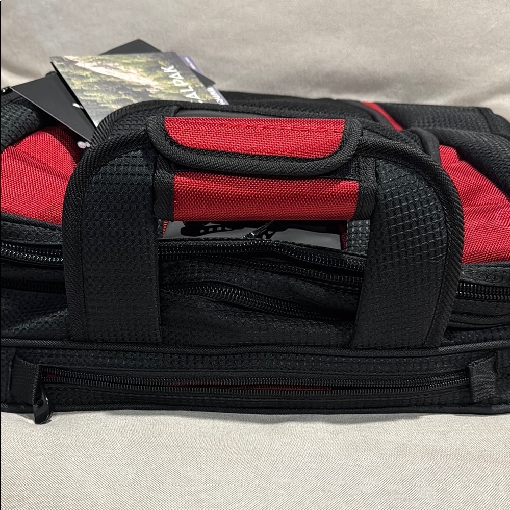 CALPAK Rolling Laptop Tote Carry On Wheeled Bag Black Red - Picture 7 of 13